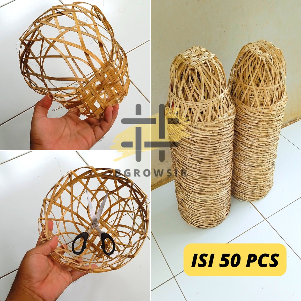 Keranjang  Bongsang Tahu Sumedang Anyaman Bambu Original isi 50 pcs