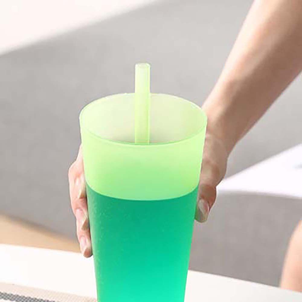 [Elegan] Cangkir Minuman Segar Lucu Peralatan Minum Air Sippy Cangkir Terintegrasi Sedotan Jus Air Minum Mug