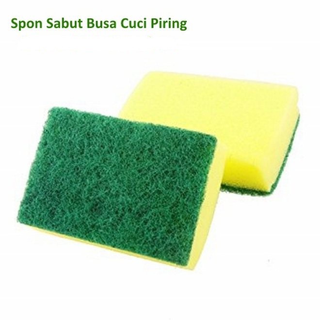 [ECER] Spons Busa Cuci Piring Panci Wastafel 2 Sisi Kasar Halus - Spon Sponge Asgar Serbaguna