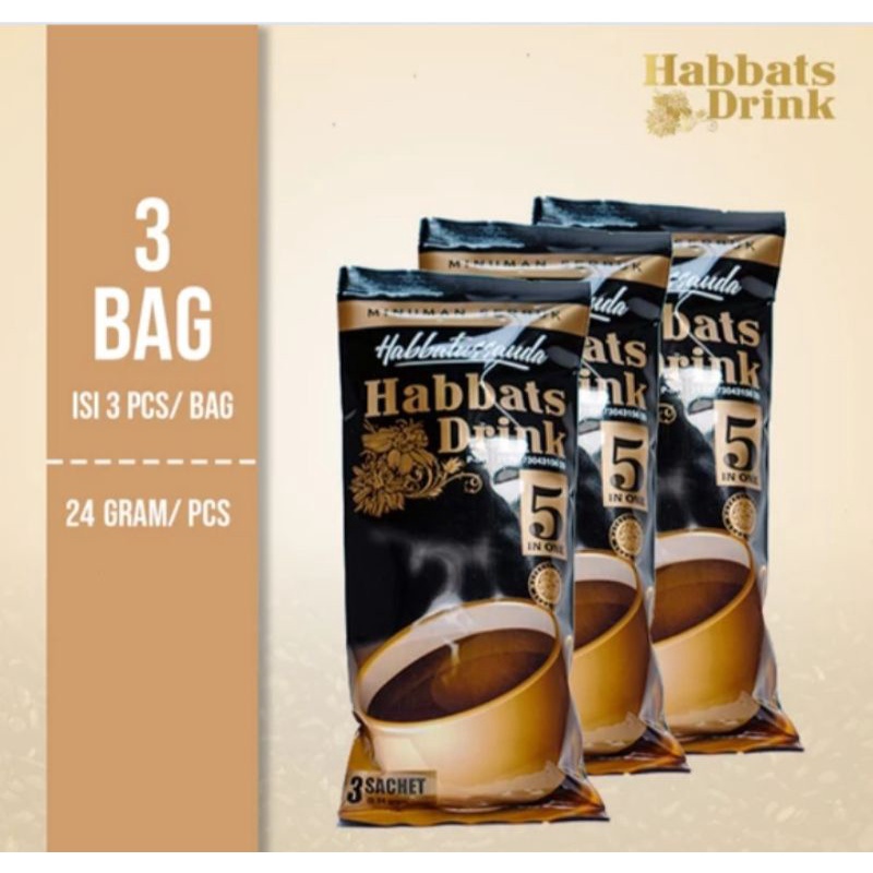 

Minuman Instan Habbatussauda - Habbats Drink isi 3 Sachet - 3 bag