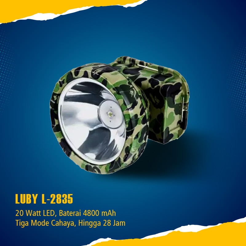 COD Senter Kepala LUBY 20 WATT L-2835 CAHAYA PUTIH DAN KUNING