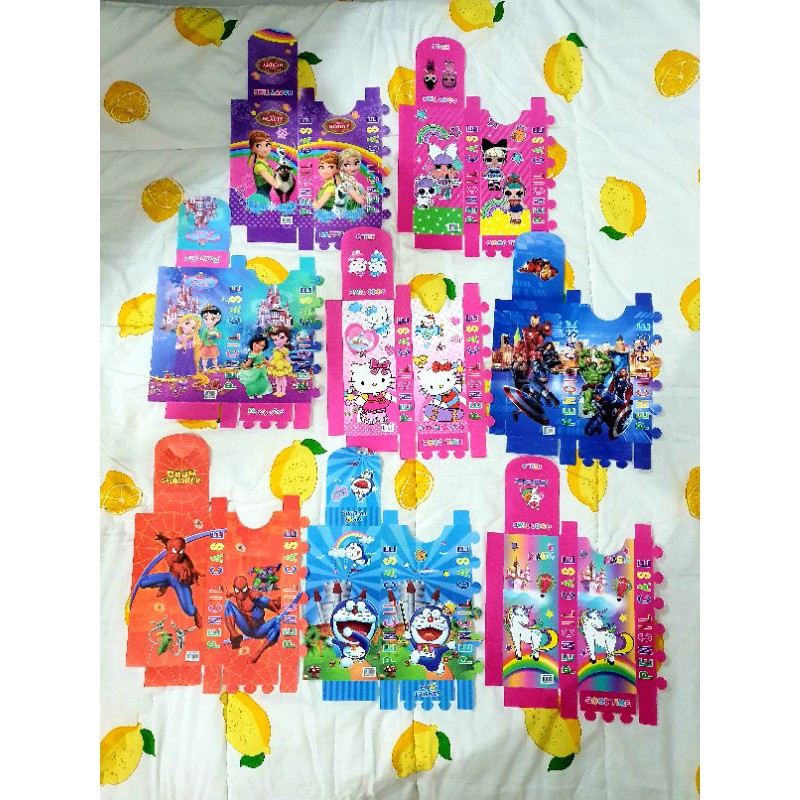 

(12pc) kotak pensil rakit murah/tempat pensil buat sendiri/kotak pensil karakter rakit/pencil case
