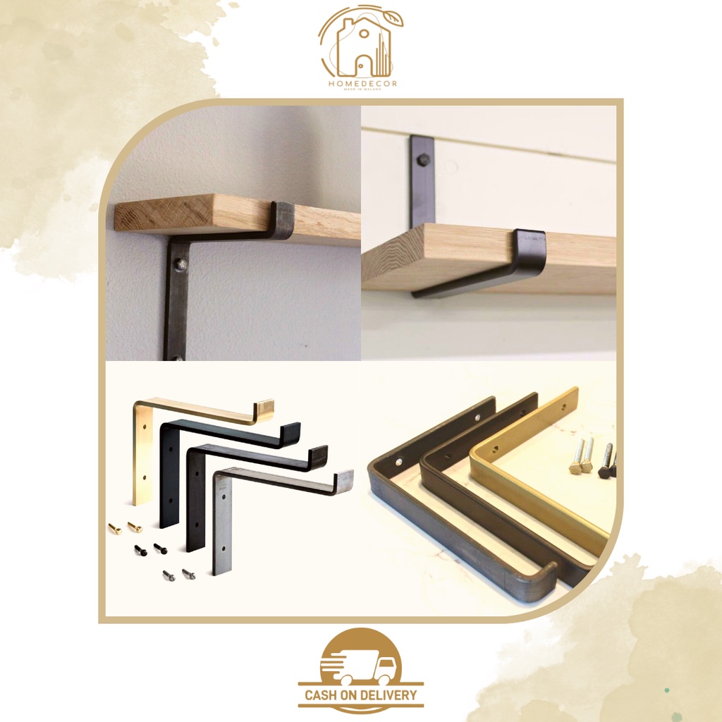 [COD]BESI SIKU L UK 12X14CM PENYANGGA RAK DINDING/PAPAN| PLAT L PLAT BESI| BESI PIPIH| RAK BESI AMBA