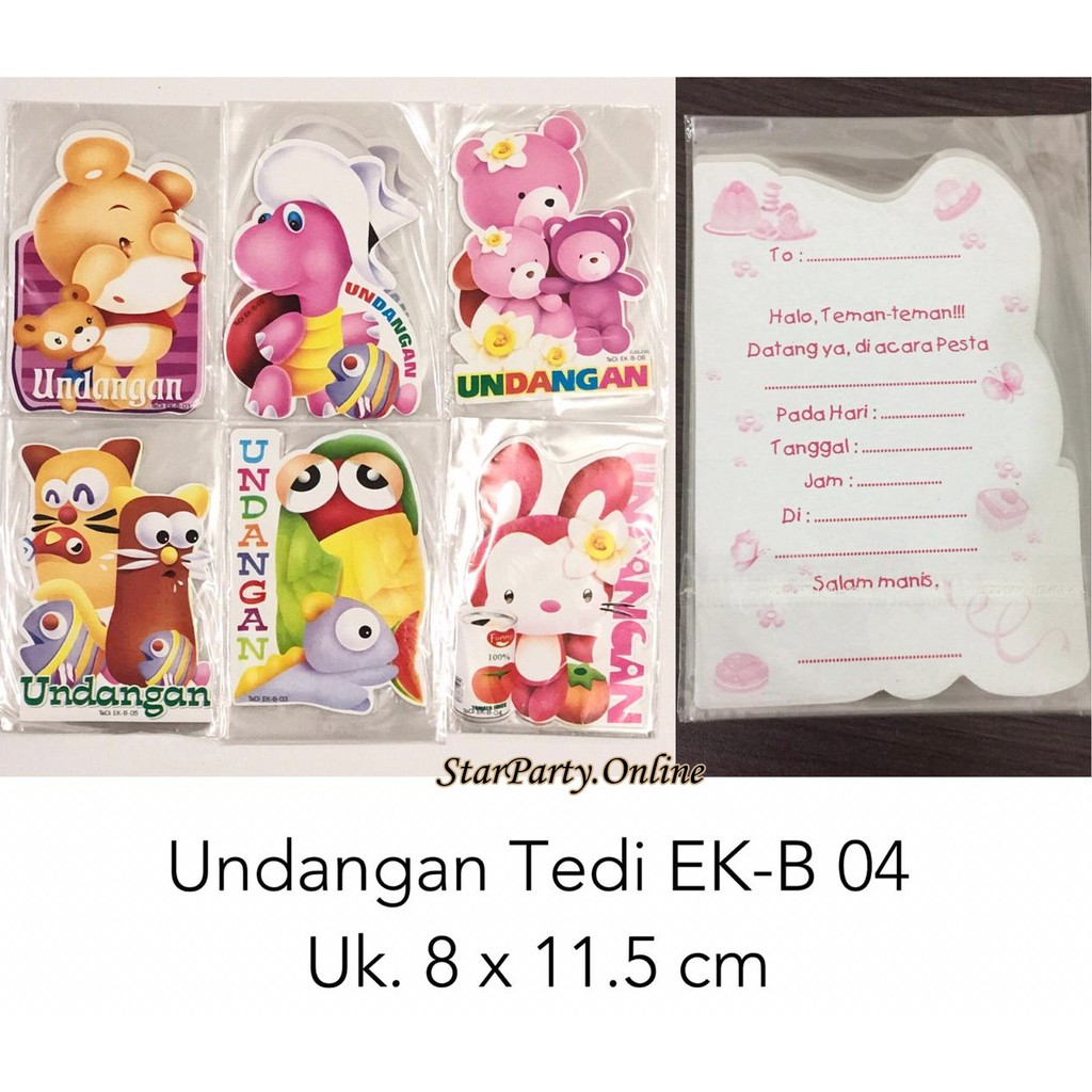 Undangan Ulang Tahun Teddy EK-B /Party/Pesta Ulang Tahun /Undangan Ultah