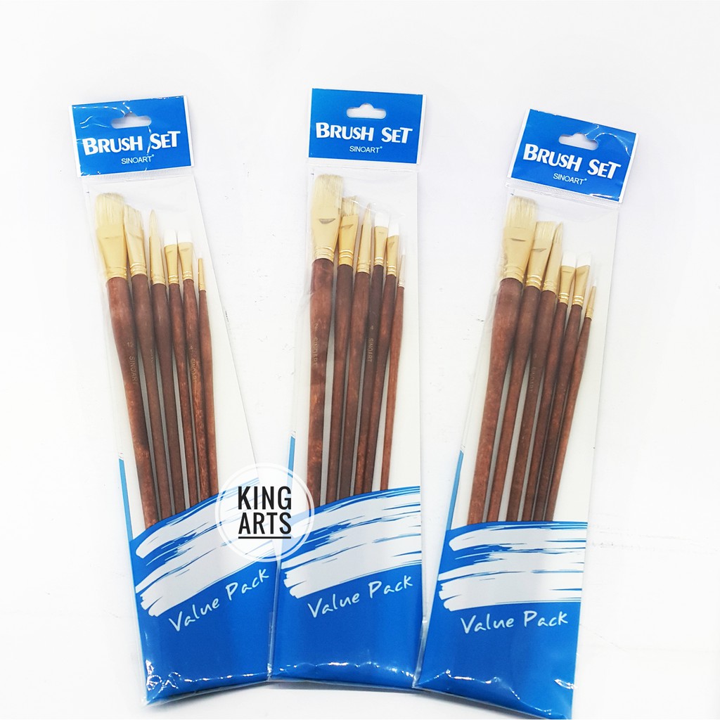 

Kuas Lukis Sinoart Set 6 Taklon Long Handle Brush