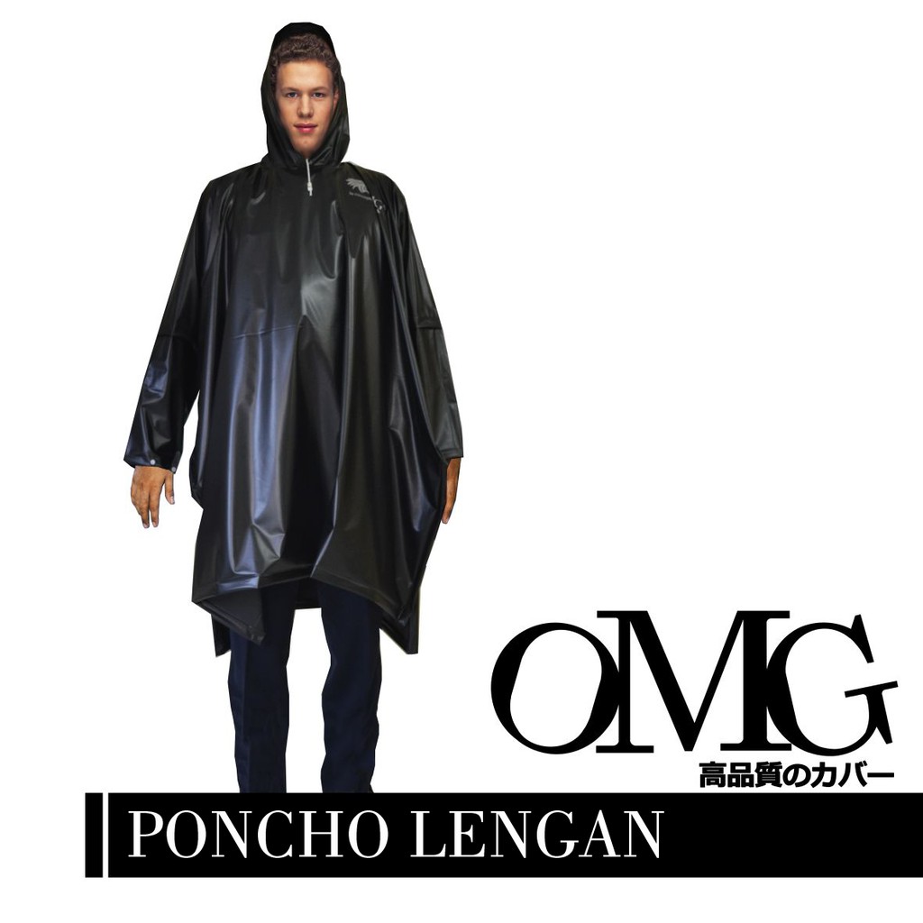 OMG / Jas Hujan Poncho Lengan / Jas Hujan Kelelawar Dengan Lengan Untuk  Pria Wanita / DSM