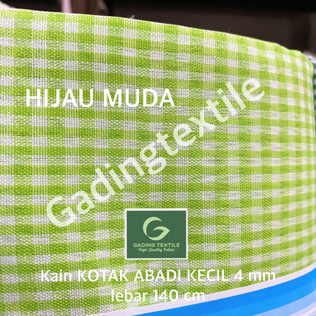 ( per 1  roll ) Kain motif kotak kotak ABADI kecil cele 4 mm rollan lebar 140 cm bahan alas taplak meja makan prakarya sekolah dekor dekorasi ruang ruangan craft kerajinan tangan schrunchie schruncie ikat rambut bando aksesoris fashion tutup galon