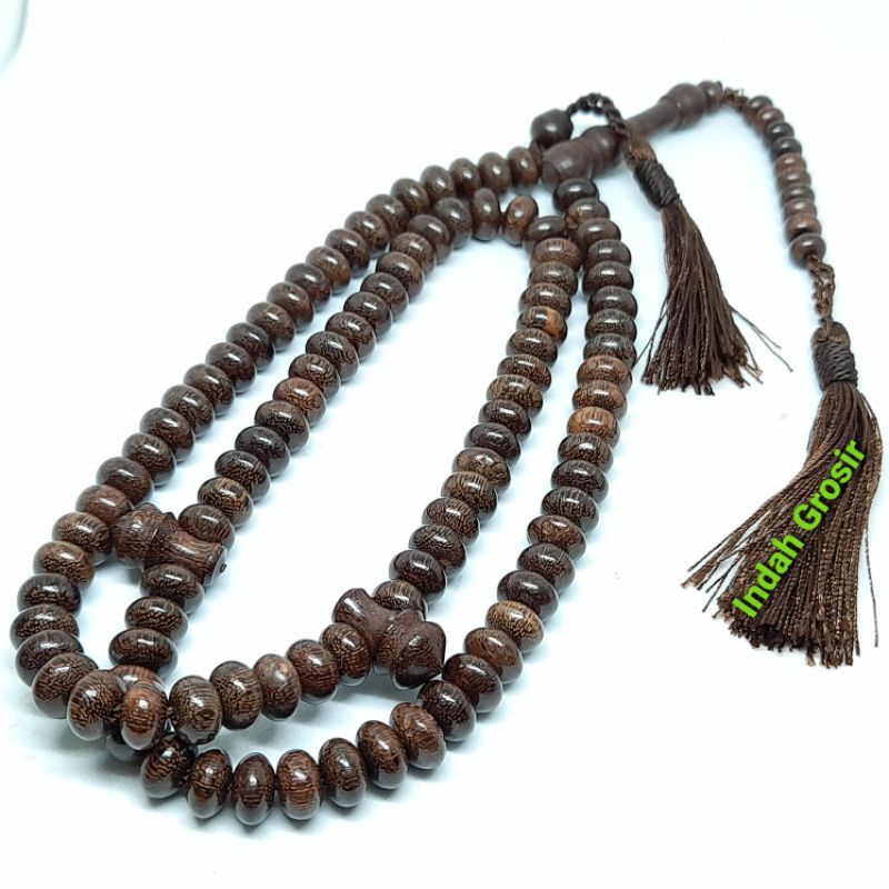 TASBIH KAYU GALIH ASEM GEPENG 8MM 99BUTIR