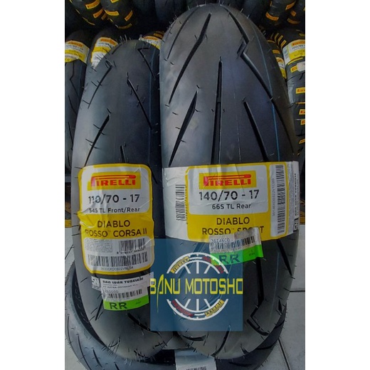 Paket Pirelli Diablo rosso corsa II uk 110/70-17 & pirelli diablo rosso sport uk 140/70-17 paket ban