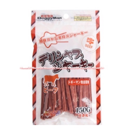 Doggyman Makanan Anjing 150gr Delicious Beef Jerky Dog Food Stick Makanan Anjing Model Stik Jerki Meat Beef Daging Dogy Man