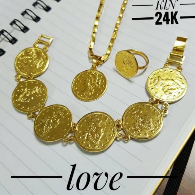 Xuping set perhiasan lapis emas 24k 1504