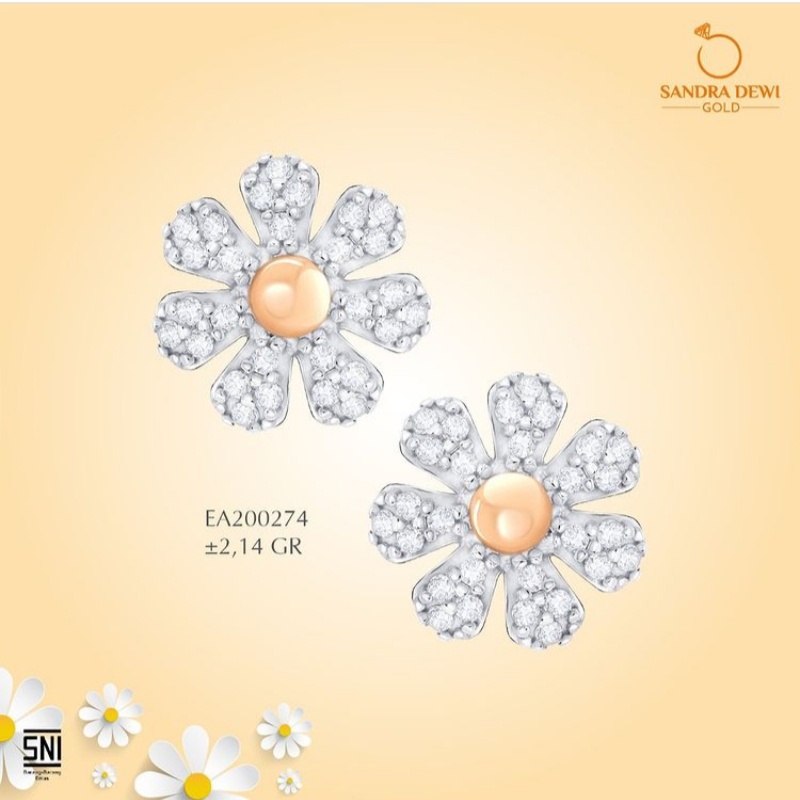 Anting Sandra Dewi Gold Flower Daisy Collections EA200274