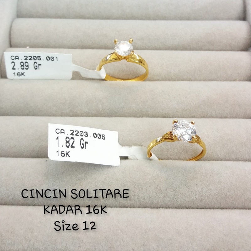 Cincin mata solitaire wanita dewasa kadar 700/16k