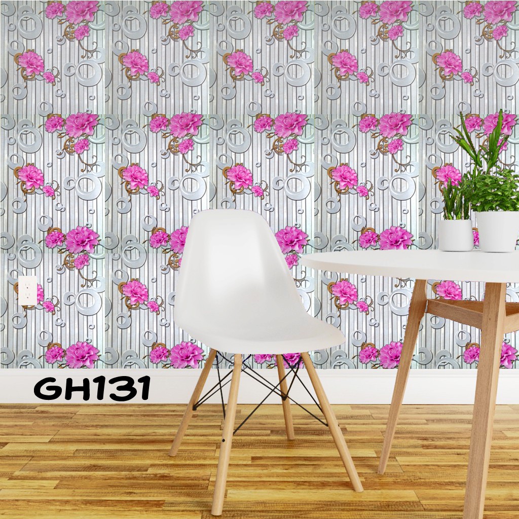 Wallpaper Sticker Dinding Dekorasi dinding hiasan dinding Gh Premium Quality 45cm x 9mtr Shabby Chic Bunga Bunga Gh131