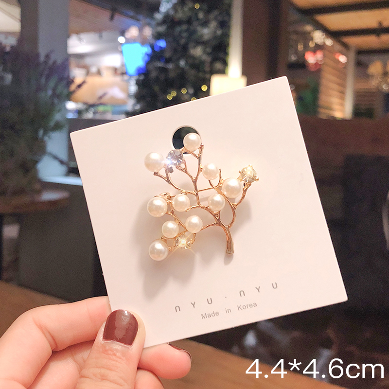 Pink Empress Lucu Korea Mutiara Bros Kepribadian Wanita High-end Korsase Pakaian Tetap Pin Aksesoris Hadiah-11#