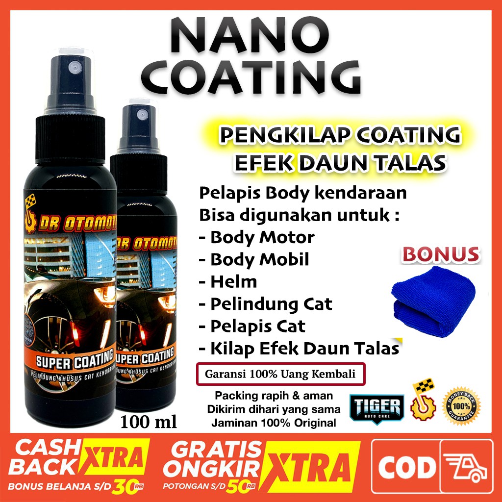 PENGKILAP BODY MOTOR MOBIL NANO COATING CERAMIC EFEK DAUN TALAS GLOSSY HELM PELAPIS PELINDUNG CAT