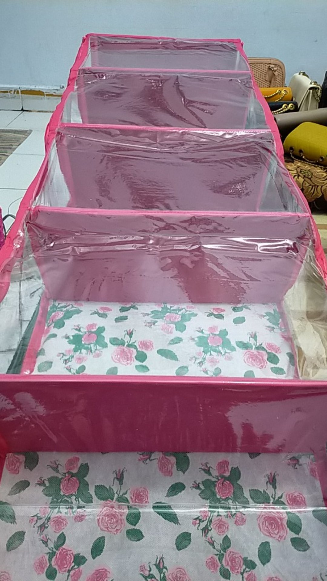 Promo Murah Set 2in1 Rak Gantung Sepatu Dan Tas Motif Bunga Kualitas Terbaik Dan Murah