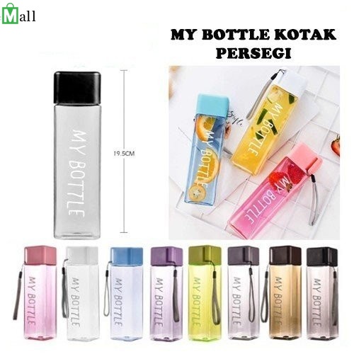 MB05-My Bottle SEGI Tali Gantung Warna - Botol Air Minum Persegi atau kotak