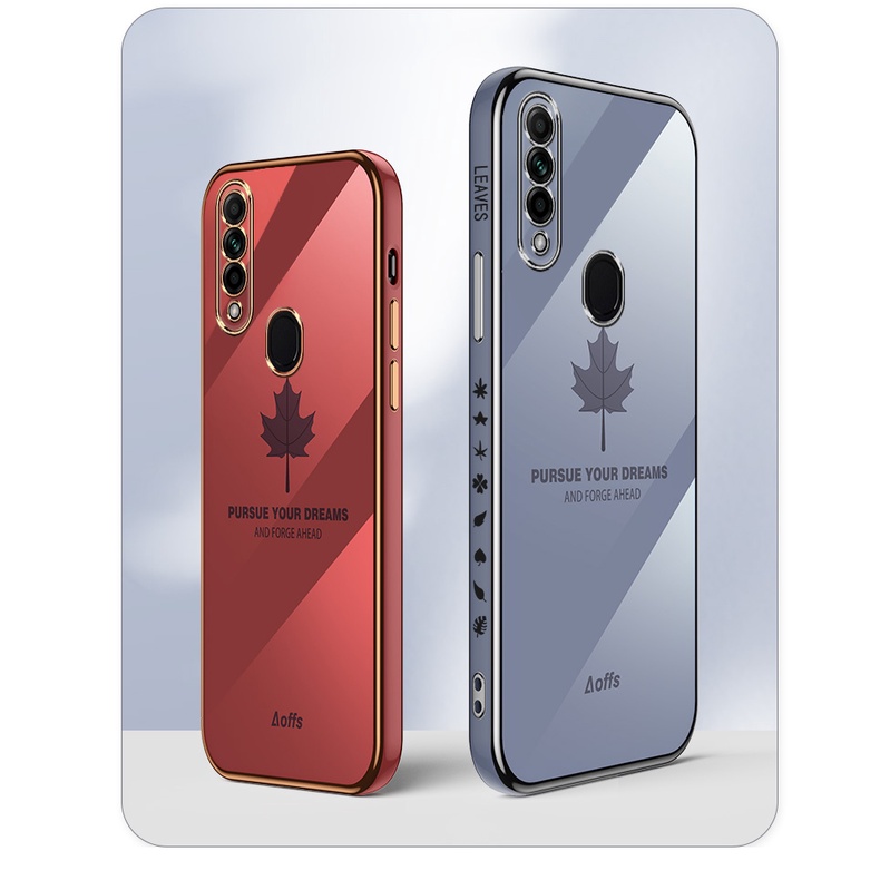 OPPO A31 Case A15s A15 A9 2020 A5 2020 A16 A54 A52 A92 A72 A3S Maple Leaf Illustration with Lanyard Phone Case FY-4