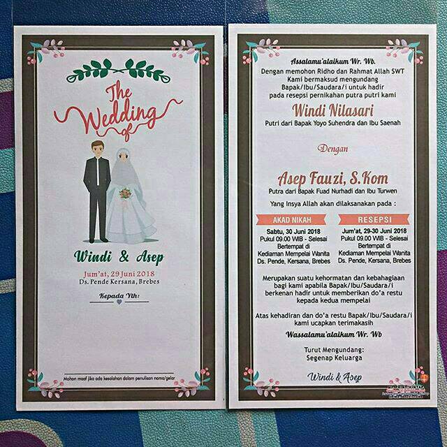 980 Koleksi Contoh Undangan Pernikahan Bolak Balik HD Terbaru