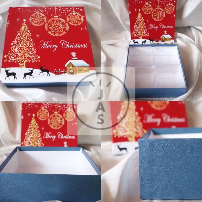

[COD] kotak kue 22x22x7 hardbox / hand made / box kue edisi natal [COD]