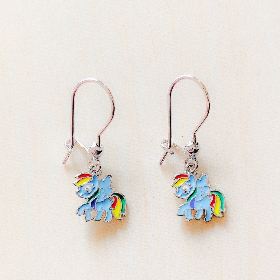 Anting Anak Poni Rainbow Silver