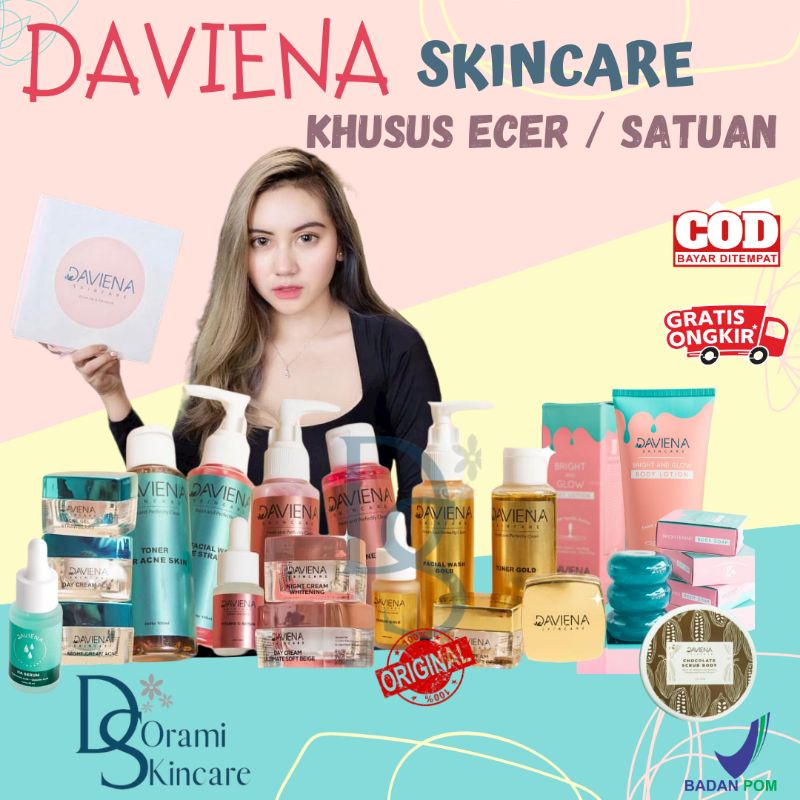 Daviena Skincare Perawatan wajah Glowing Acne Anti Aging Flek Hitam Davina Skincare Original