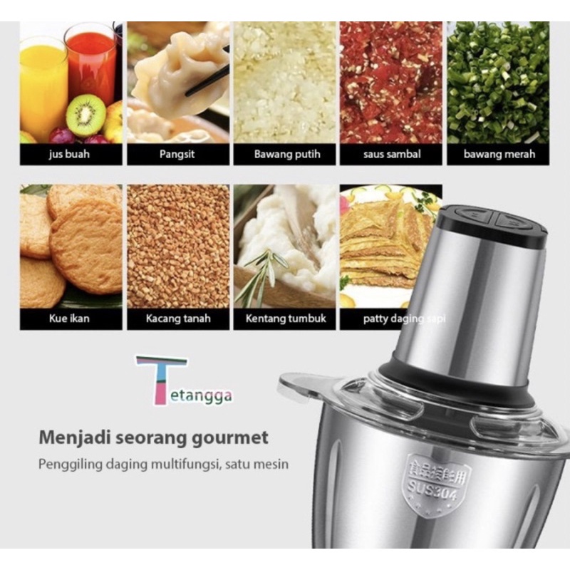 BLENDER DAGING STAINLESS STEEL 2 LITER / MEAT GRINDER / BLENDER KAPSUL CAPSULE TERMURAH