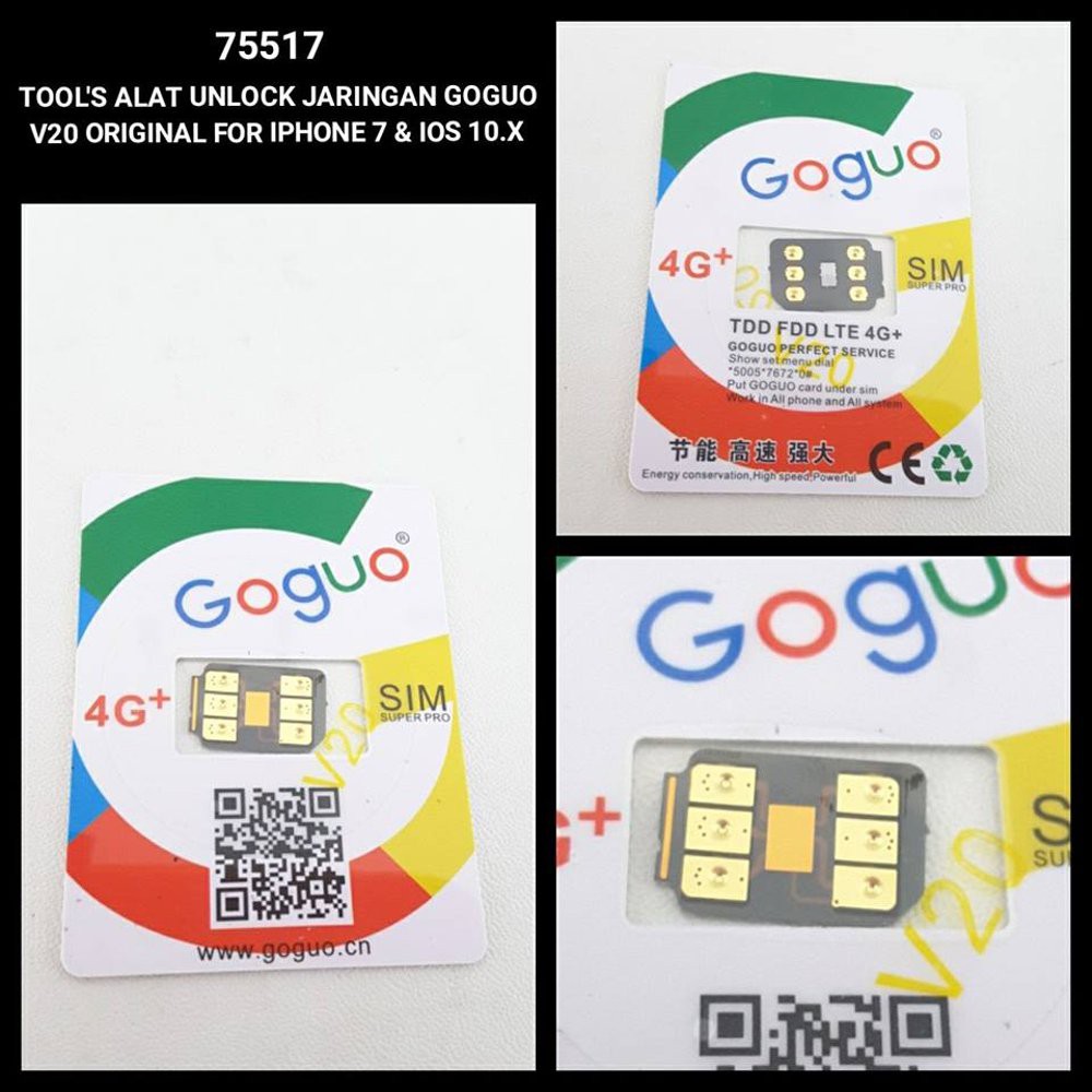 Alat Unlock Jaringan Goguo V20 Original For Iphone 7 dan IOS 10.X