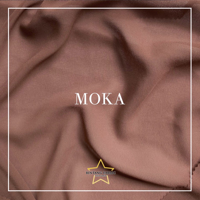 Bahan Kain Ceruti Ceruty Baby doll Premium 1/2 meter-Moka