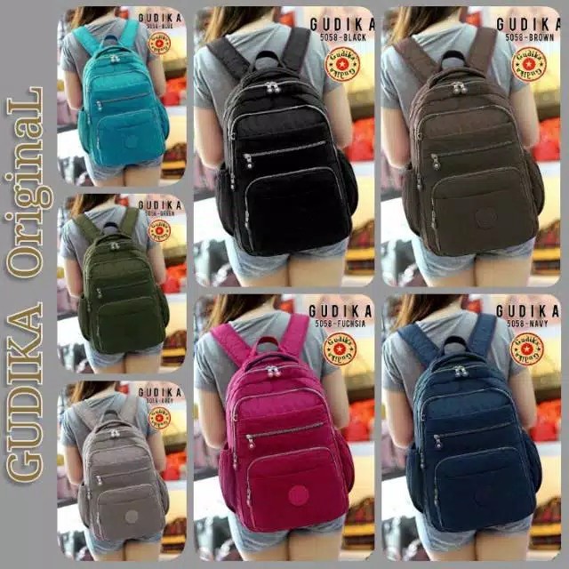 GUDIKA 5058 | Backpack Waterproof Wanita Tas Ransel Laptop Anti Air Import Original | Ransel Cewek | Ransel Perempuan | Tas Wanita