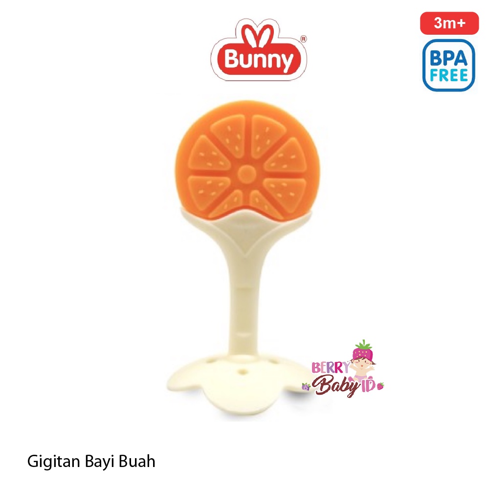 Lusty Bunny Fruit Teether Mainan Gigitan Bayi Chew Toy Silicone 3m+ Berry Mart