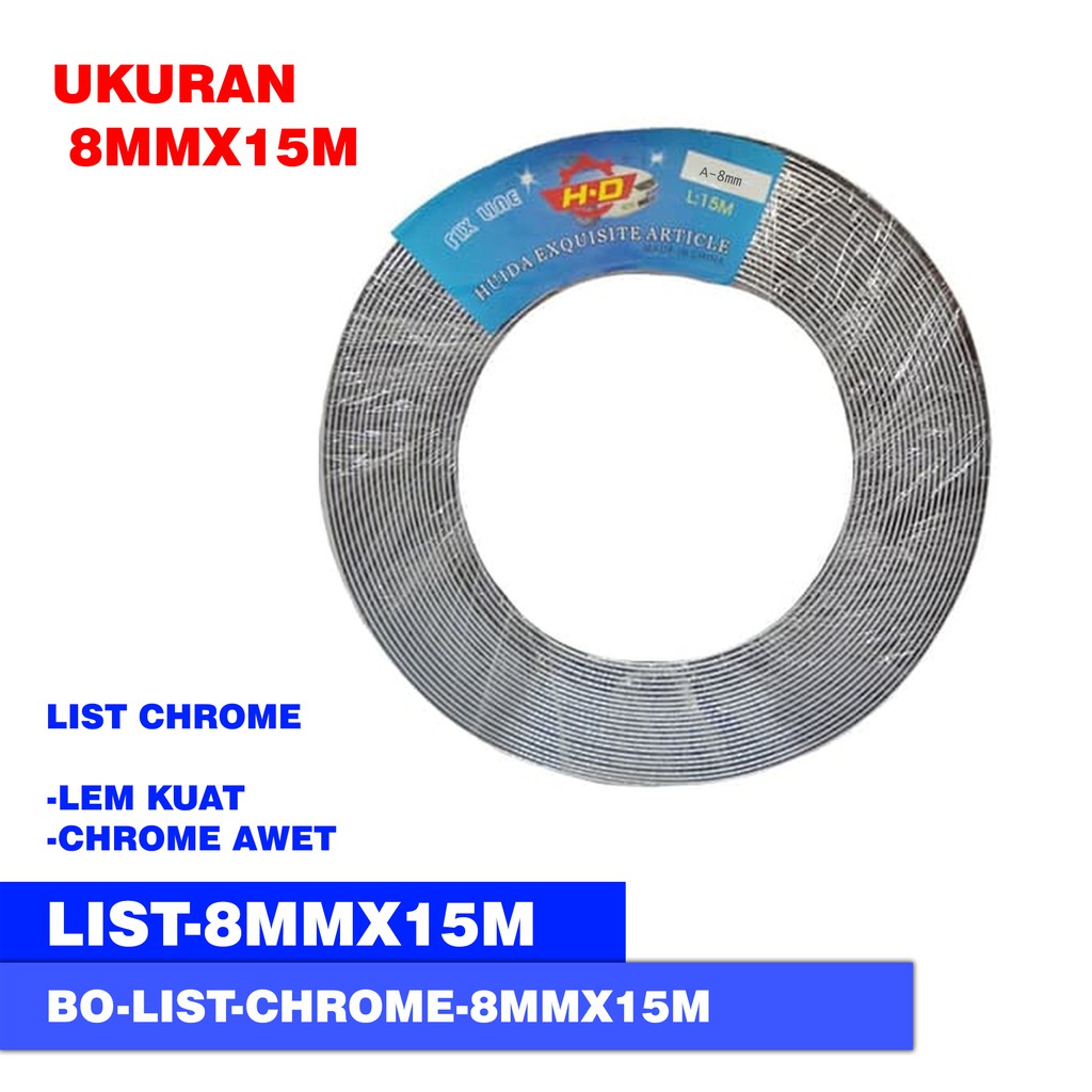 Lis Krom / List Chrome Mobil Universal 8MM X 15M