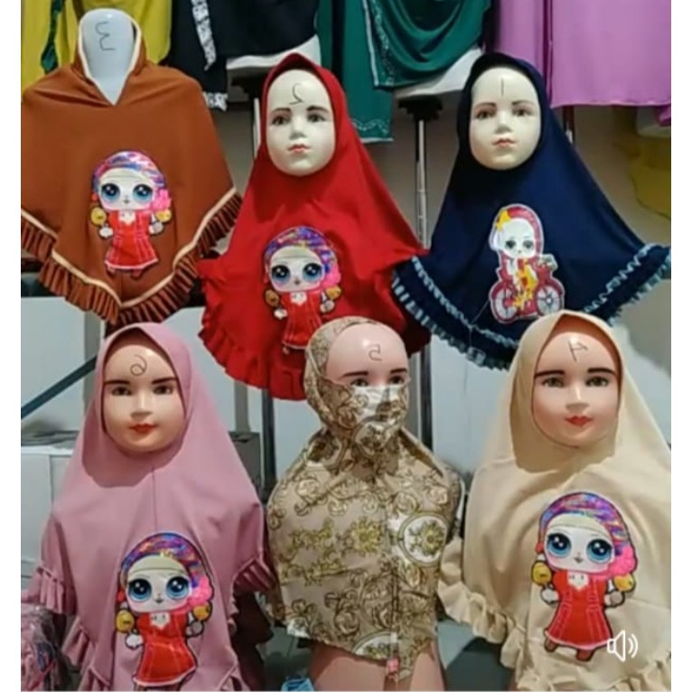 Jilbab Anak Karakter LOL bahan jersey