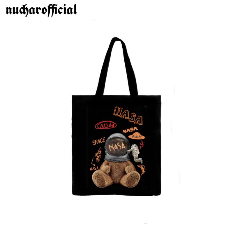 Totebag NASA - Tote bag Distro Tas Pria Wanita Tas Selempang Slempang Hitam Distro