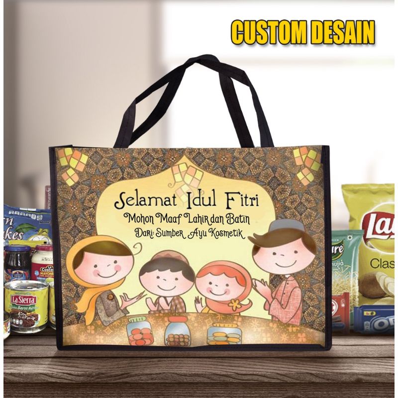 Tas/Goodie Bag Souvenir Parcel Lebaran Jumbo Free Desain