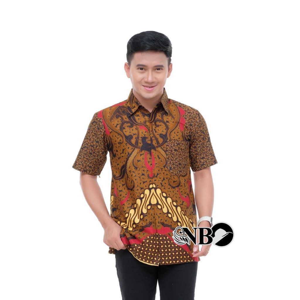 Atasan Batik Dolby Dolbi Dobby Doby Tenun Sutra Tulis Halus Katun ATBM Baron ,Sarombit Atasan-HM.V Coklat