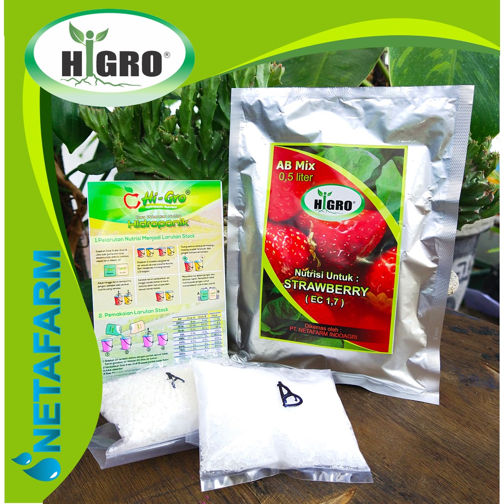 HiGRO - Nutrisi Hidroponik AB Mix Strawberry 0,5 liter