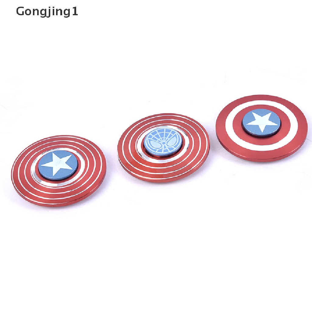 Gongjing1 (cod) Mainan fidget Spinner Bentuk Perisai Captain America Bahan Alloy