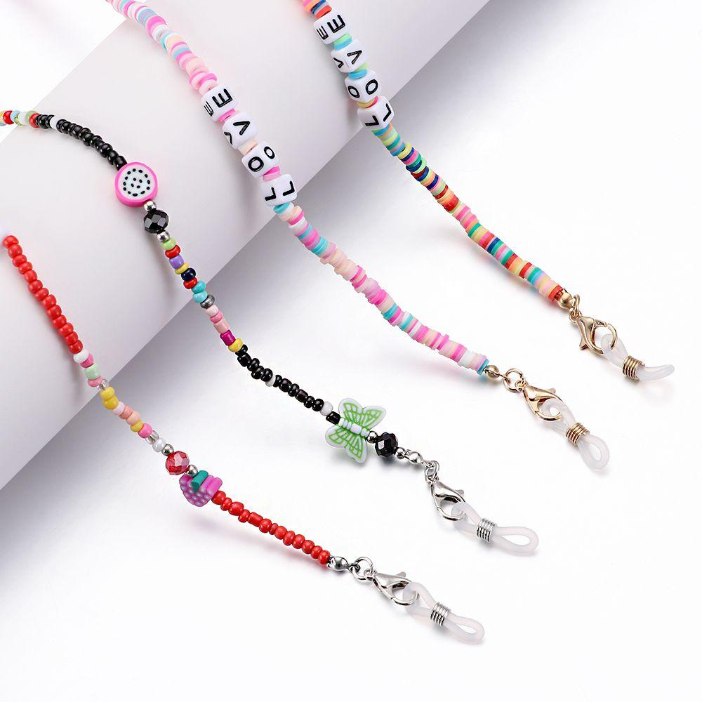 Lily Lanyard Wanita Anak Huruf Manik-Manik Leher Lanyard Kacamata Pemegang Tali