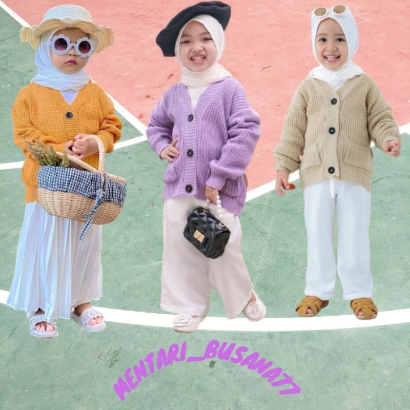 Mentari_Busana77 {{PROMO}} - CARDIGAN RAJUT ANAK PEREMPUAN 2-12 TAHUN / CARDIGAN RAJUT ANAK / SWETER