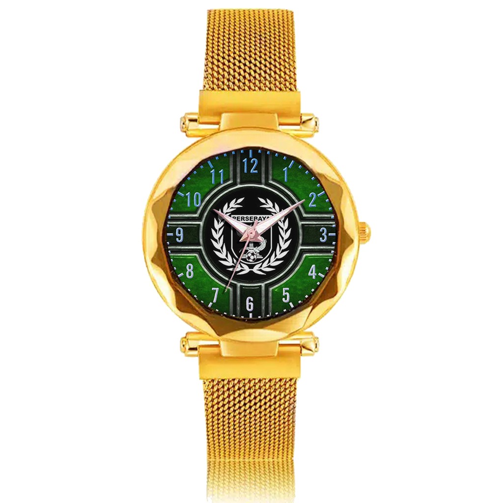 Jam Tangan Wanita Custom - Bonita PERSEBAYA MOTIF 7 Free Box &amp; Batre Cadangan