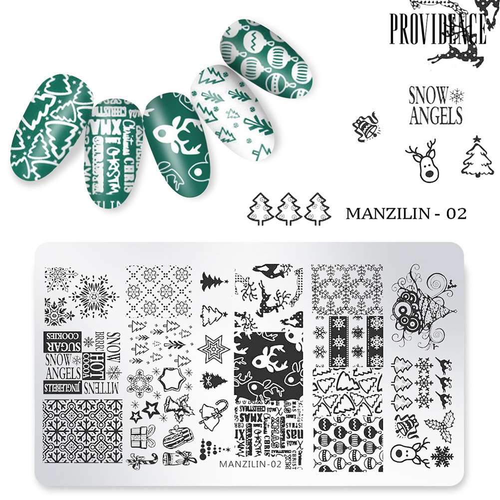 Providence Nail Art Christmas Snowflake Santa Snowman Print Image Stamping Template Plate