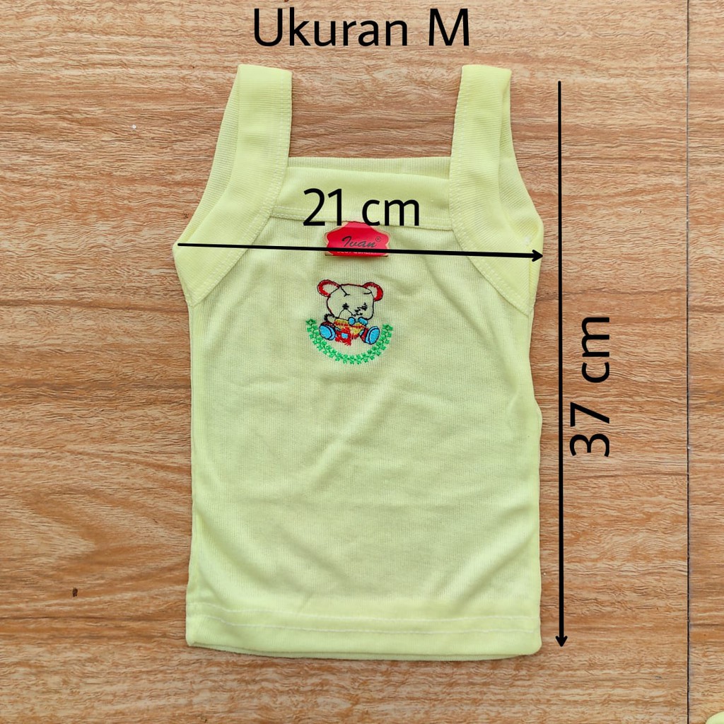 1 LUSIN (12 pcs) Singlet bayi BORDIR perlengkapan bayi lahir