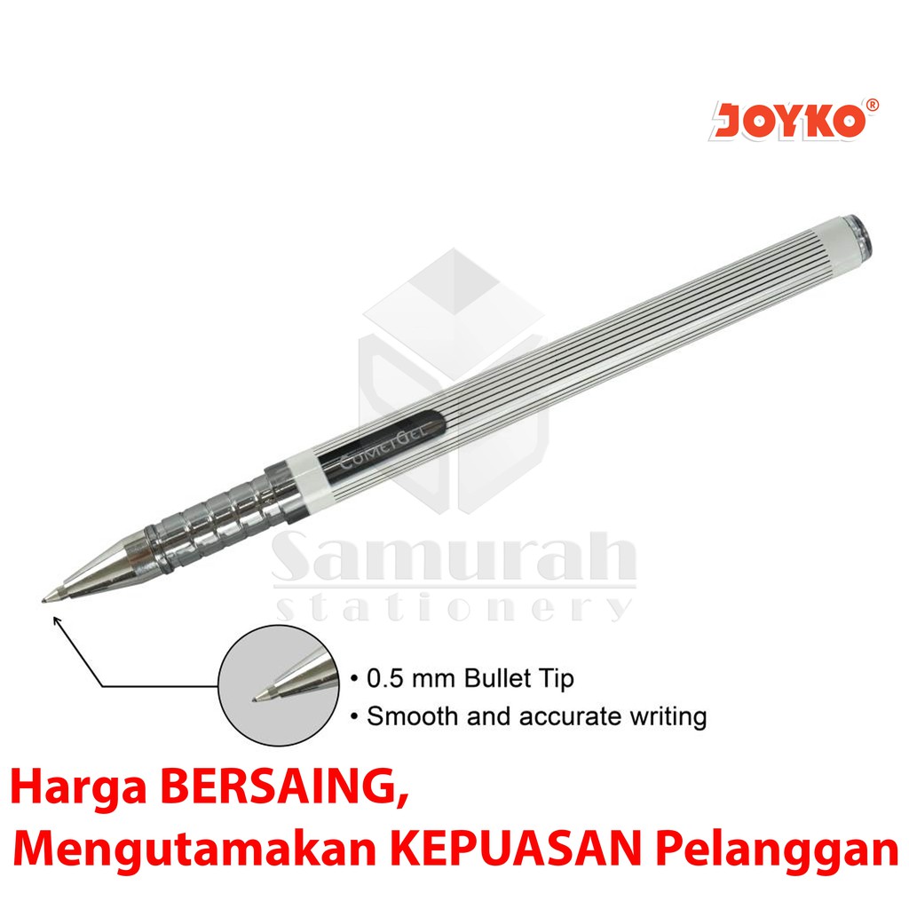 

H7Y Gel Pen Joyko Comet Gel GP 157 / GelPen JK GP-157 Hitam 0.5 mm Cabut