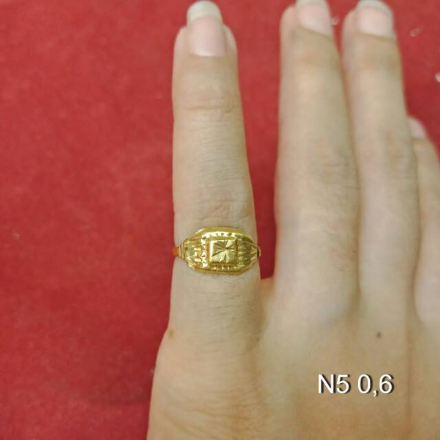 Cincin No 5 anak dan dewasa emas asli kadar 700 70% 22 1 satu gram merica anak bintang mickey cowok cewek permata