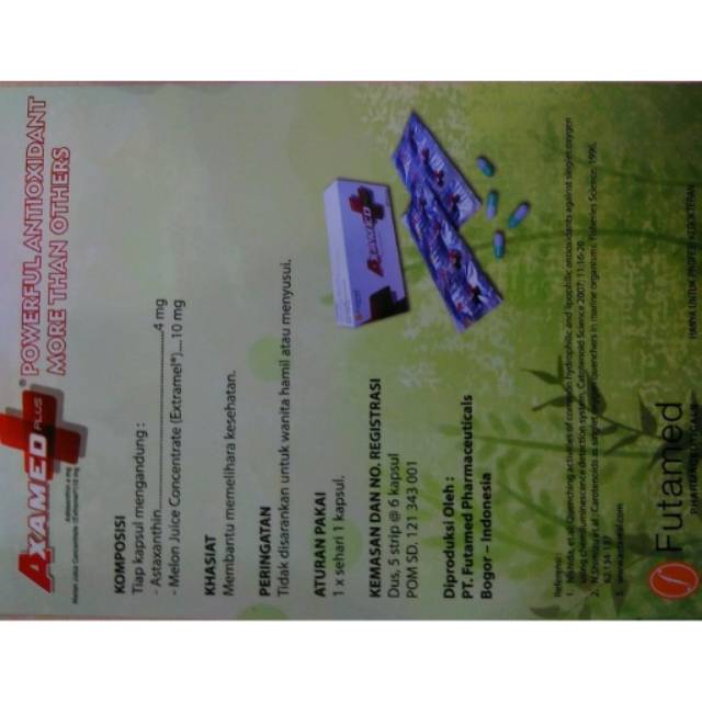 AXAMED PLUS FUTAMED ( ANTIOKSIDAN TERBAIK UNTUK TUBUH DAN KULIT)