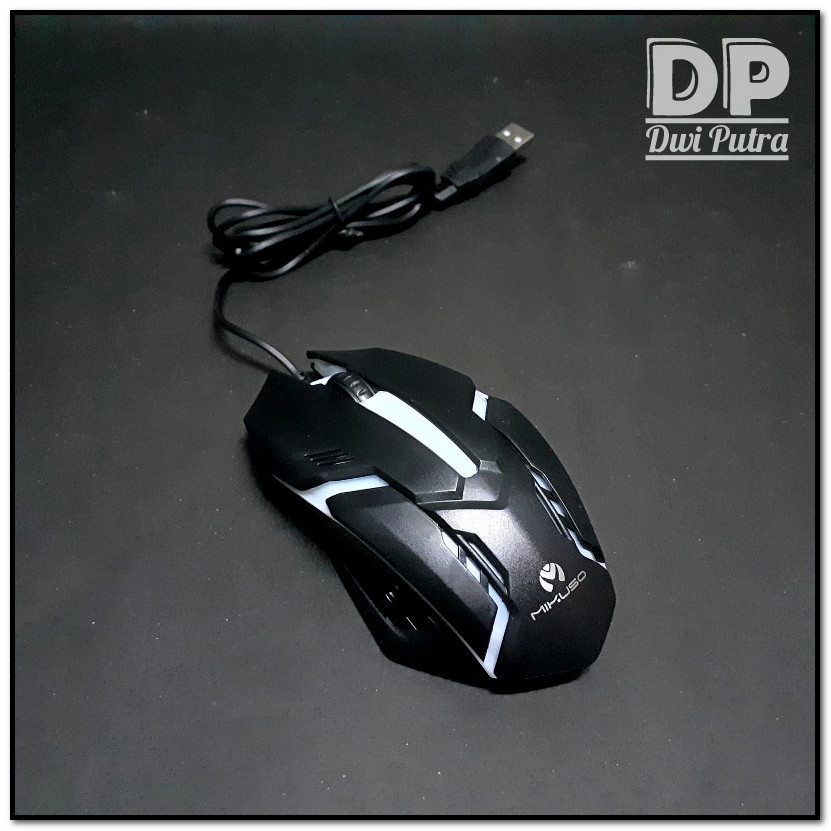 MOUSE MIKUSO MOS-379U // BREATHING LIGHT LED GAMING // USB OPTICAL KABEL CABLE // 1200 DPI MOS 379U