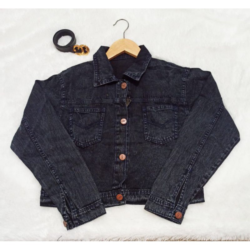 BISA COD JAKET JEANS SNOW ITEM CROP ACID