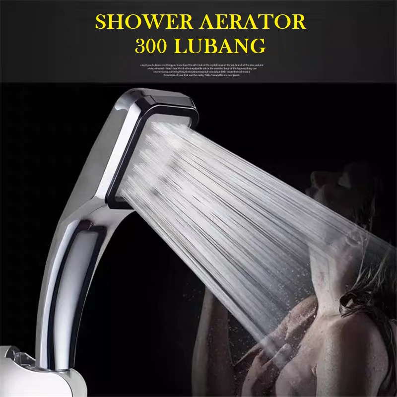 Hand Shower Hemat Air 300 Lubang Tekanan Kencang Shower Aerator Tinggi Pancuran Salon Kepala Mandi Filter Rumah Hotel Kantor Mewah Home House Office Luxury Lux Kamar Mandi Toilet